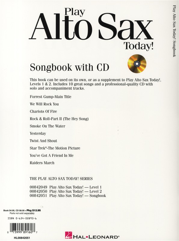 Play Alto Sax Today! - Songbook