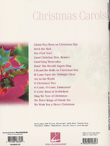 Hal Leonard Instrumental Play-Along: Christmas Carols (Clarinet)