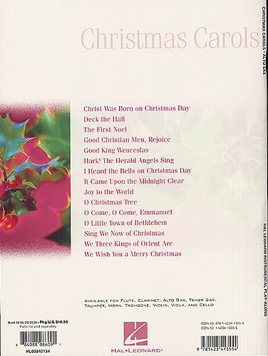 Hal Leonard Instrumental Play-Along: Christmas Carols (Alto Saxophone)