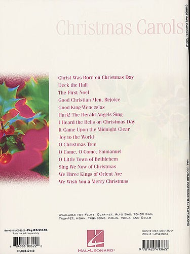 Hal Leonard Instrumental Play-Along: Christmas Carols (Viola)