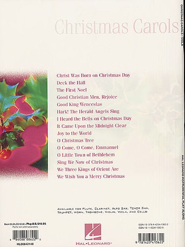 Hal Leonard Instrumental Play-Along: Christmas Carols (Viola)