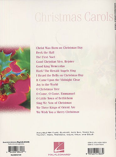 Hal Leonard Instrumental Play-Along: Christmas Carols (Cello)