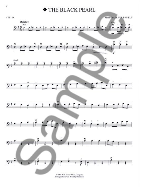 Klaus Badelt: Pirates Of The Caribbean (Cello) Book/Online Audio