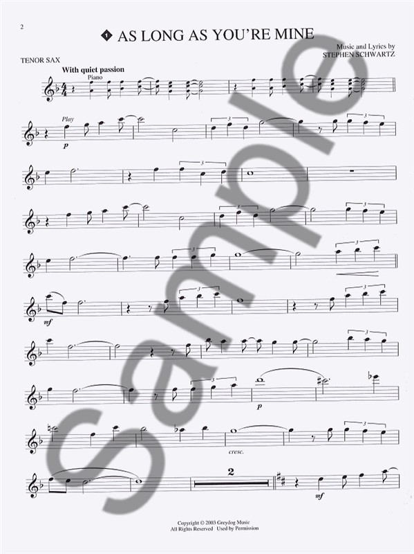 Hal Leonard Instrumental Play-Along: Wicked (Tenor Saxophone)