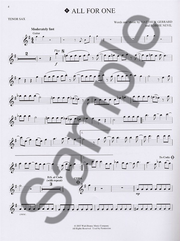 Hal Leonard Instrumental Play-Along: High School Musical 2 (Tenor Saxophone)