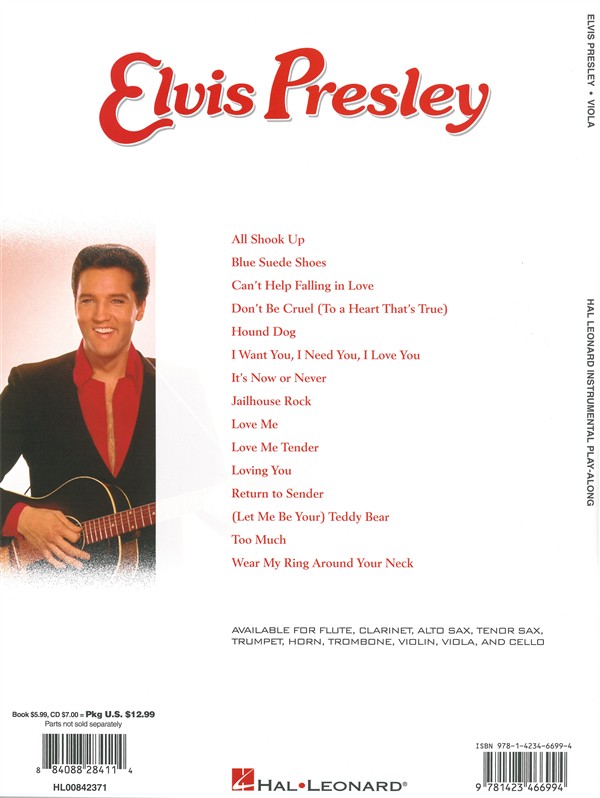 Hal Leonard Instrumental Play-Along: Elvis Presley (Viola)