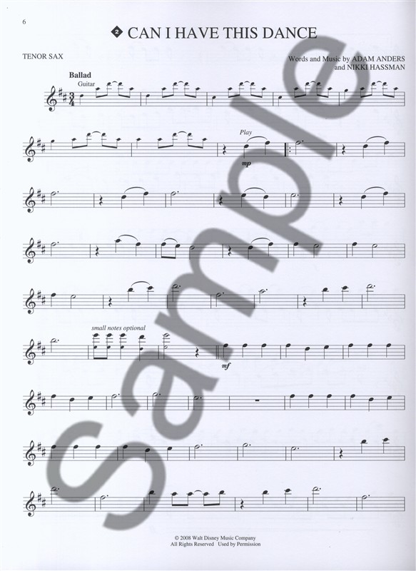 High School Musical 3 - Tenor Saxophone