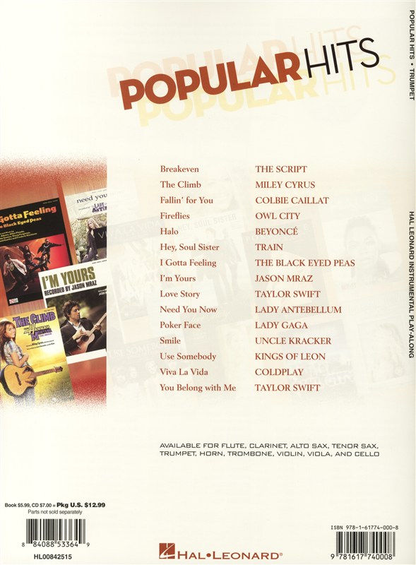 Instrumental Play-Along: Popular Hits - Trumpet