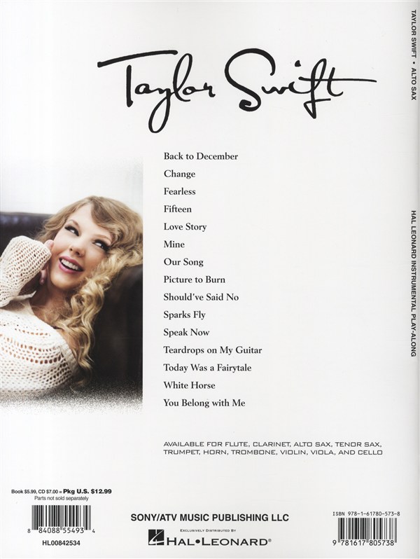 Instrumental Play-Along: Taylor Swift (Alto Saxophone)