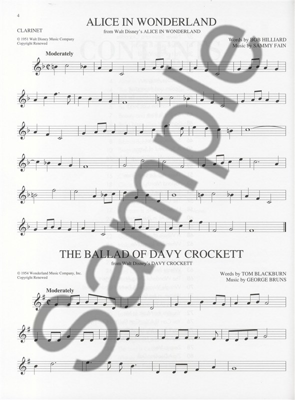 The Big Book Of Disney Songs - Clarinet