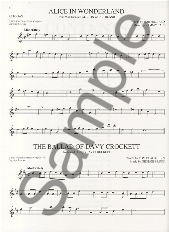 The Big Book Of Disney Songs - Alto Saxophone