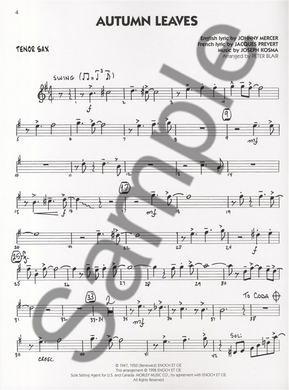 Big Band Play-Along Volume 7: Standards - Tenor Saxophone