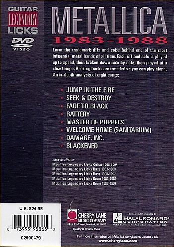 Legendary Guitar Licks: Metallica 1983-1988 (DVD)