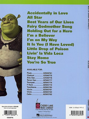 Best Of Shrek And Shrek 2 - Instrumental Solos (Alto Saxophone)