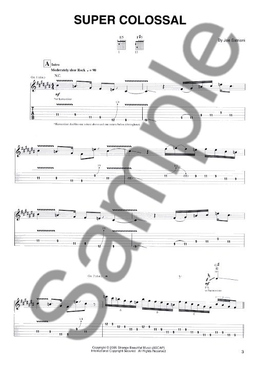 Play It Like It Is Guitar: Joe Satriani - Super Colossal