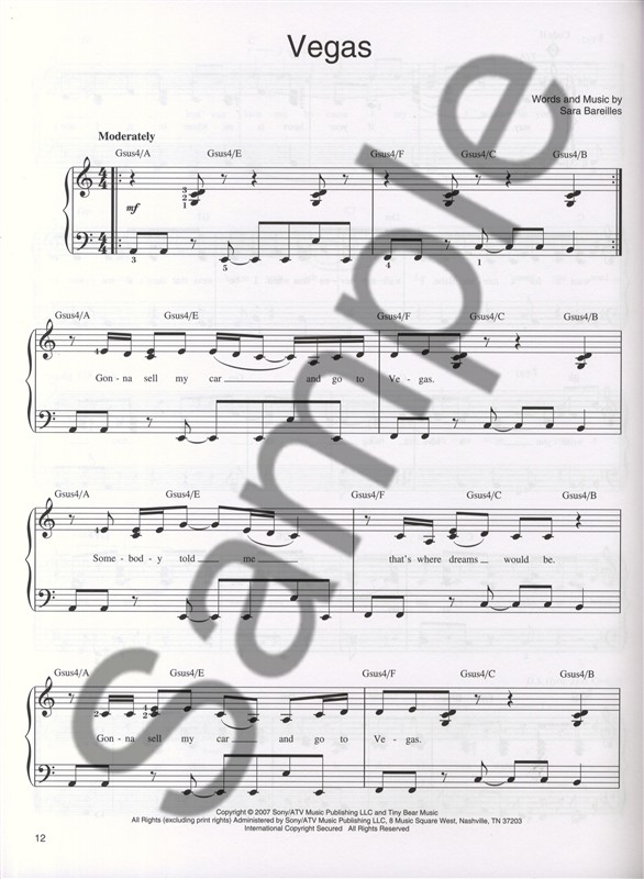 Sara Bareilles: Little Voice - Easy Piano