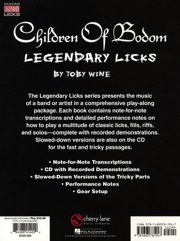 Children Of Bodom: Legendary Licks