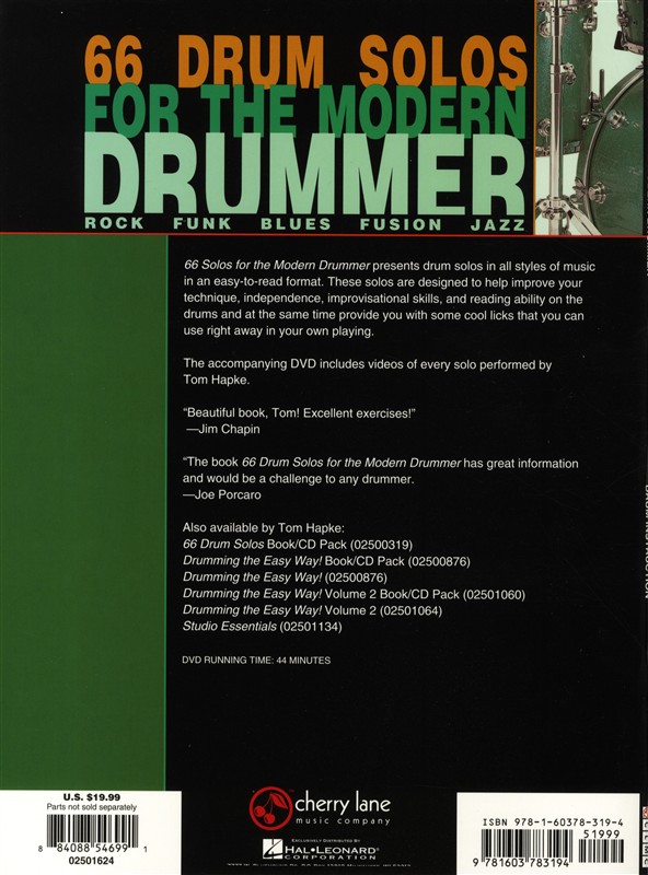 Tom Hapke: 66 Drum Solos For The Modern Drummer