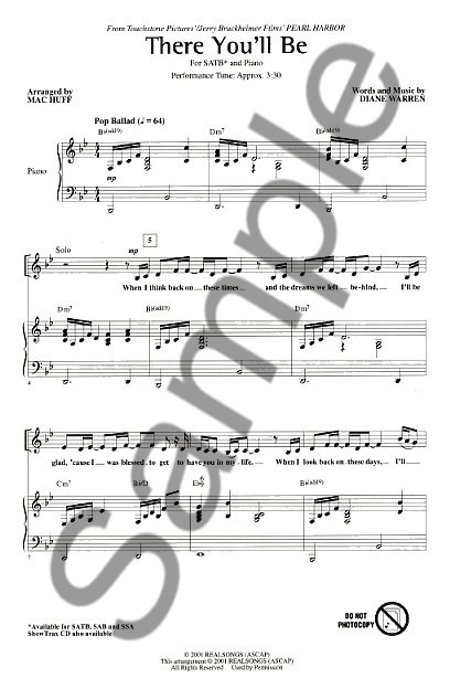 Faith Hill: There You'll Be (SATB)