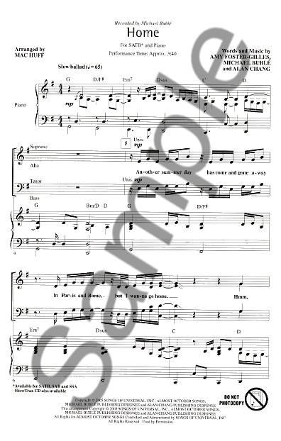 Michael Bublé: Home (SATB)