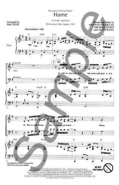 Michael Bublé: Home (SAB)
