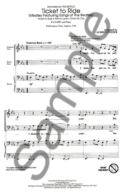 The Beatles: Ticket To Ride (Medley) - SATB