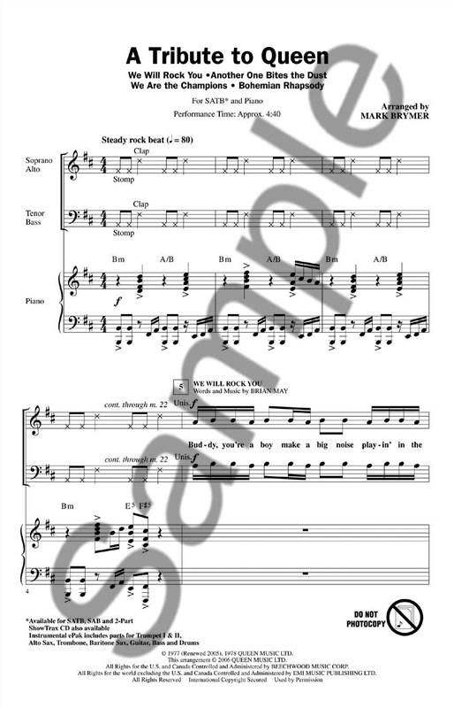 A Tribute To Queen - Medley (SATB)