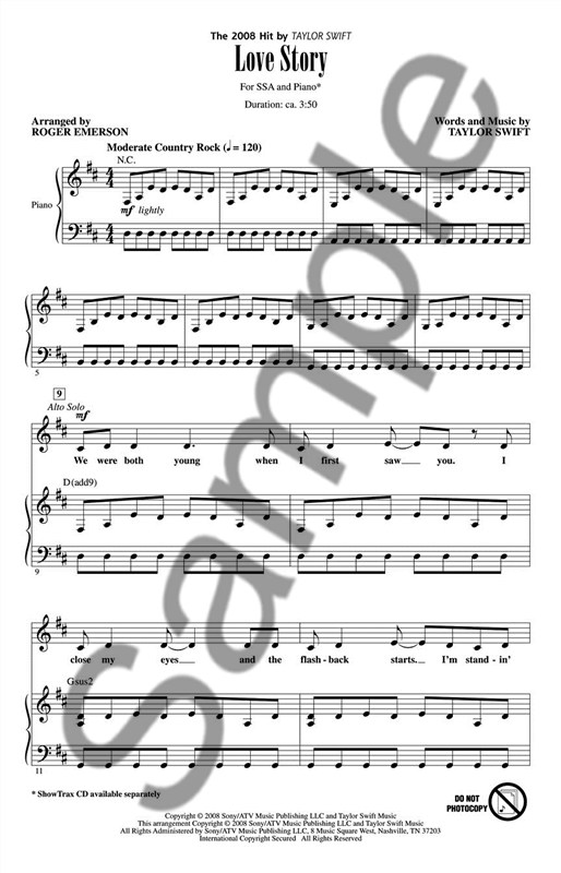 Taylor Swift: Love Story (SSA)