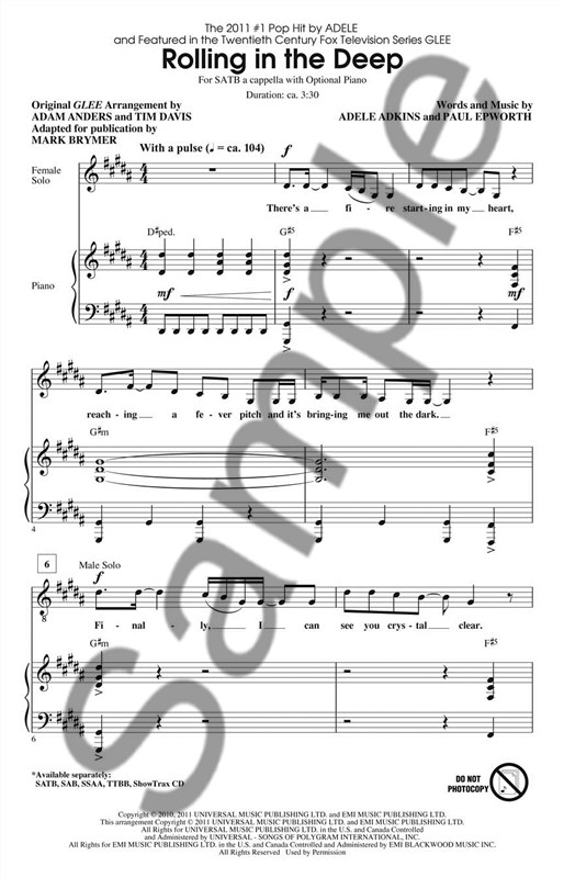 Adele: Rolling In The Deep (Brymer) - SATB