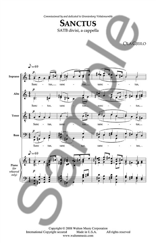 Ola Gjeilo: Sanctus (SATB)