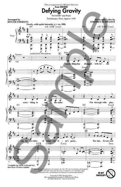 Stephen Schwartz: Defying Gravity (Wicked) - SATB