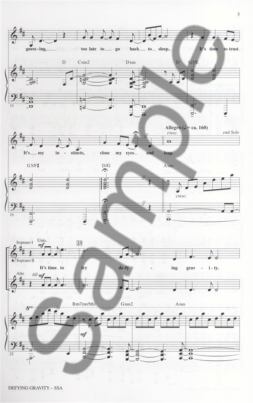 Stephen Schwartz: Defying Gravity (Wicked) (SSA)