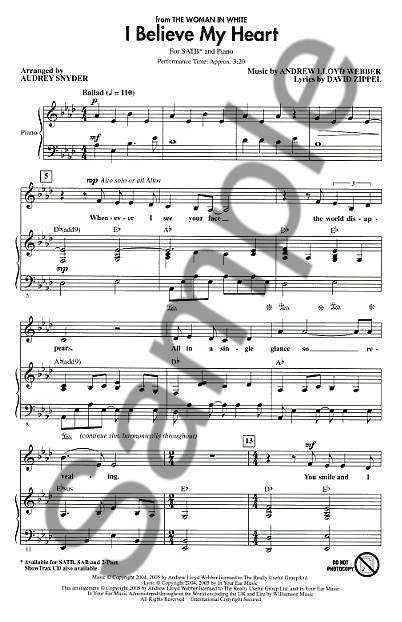 Andrew Lloyd Webber: I Believe My Heart (The Woman In White) (SATB)