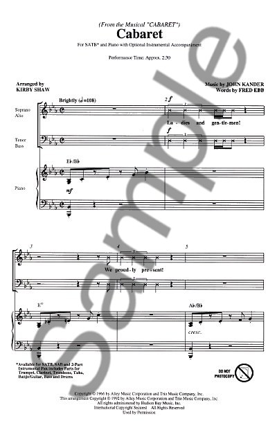 John Kander/Fred Ebb: Cabaret (SATB)