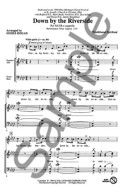 Moses Hogan: Down By The Riverside (SATB)