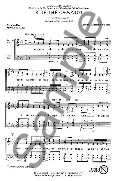 Moses Hogan: Ride The Chariot (SATB)