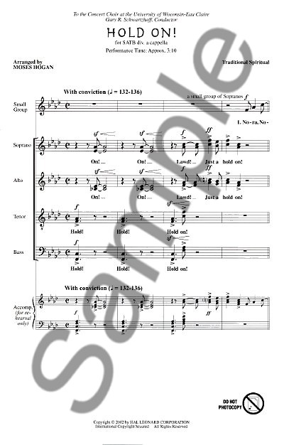 Hold On! (SATB)