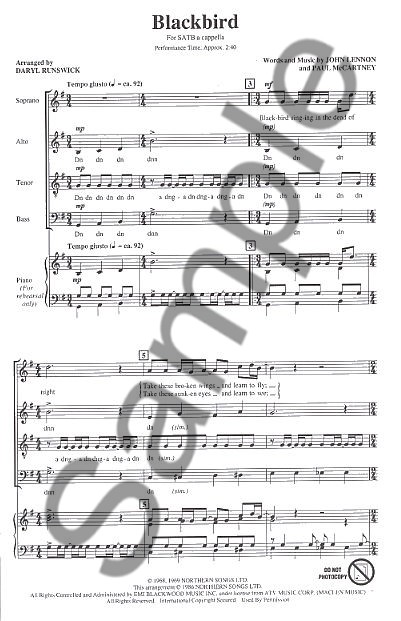 The Beatles: Blackbird (SATB A Cappella)