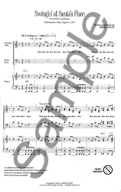 Kirby Shaw: Swingin' Santa's Place (SATB)