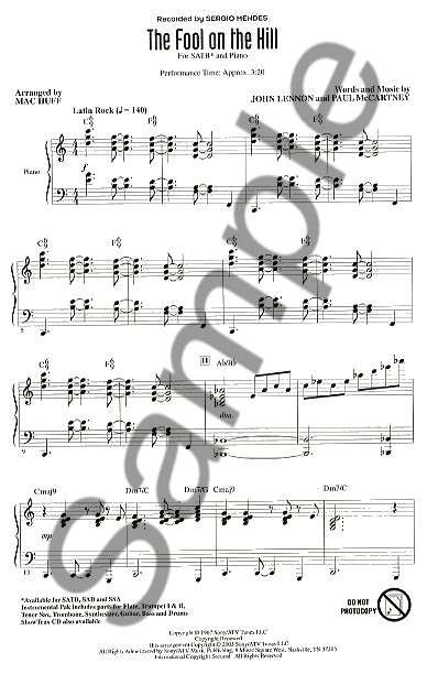 The Beatles: The Fool On The Hill (SATB)