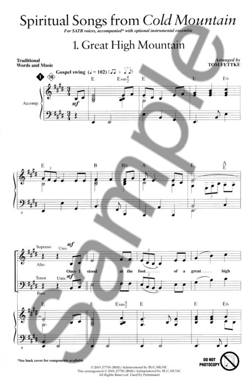 Spiritual Songs From Cold Mountain (SATB)