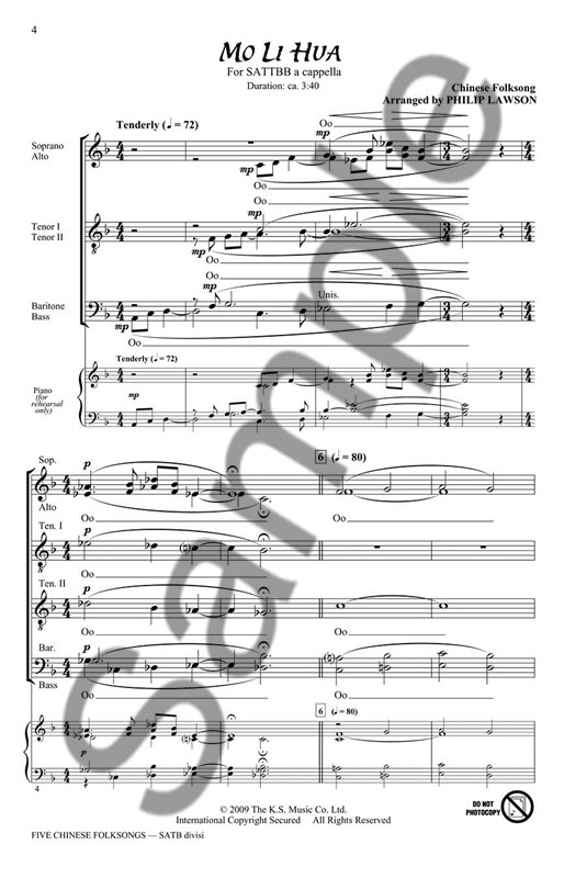 King's Singer's Choral: Five Chinese Folksongs