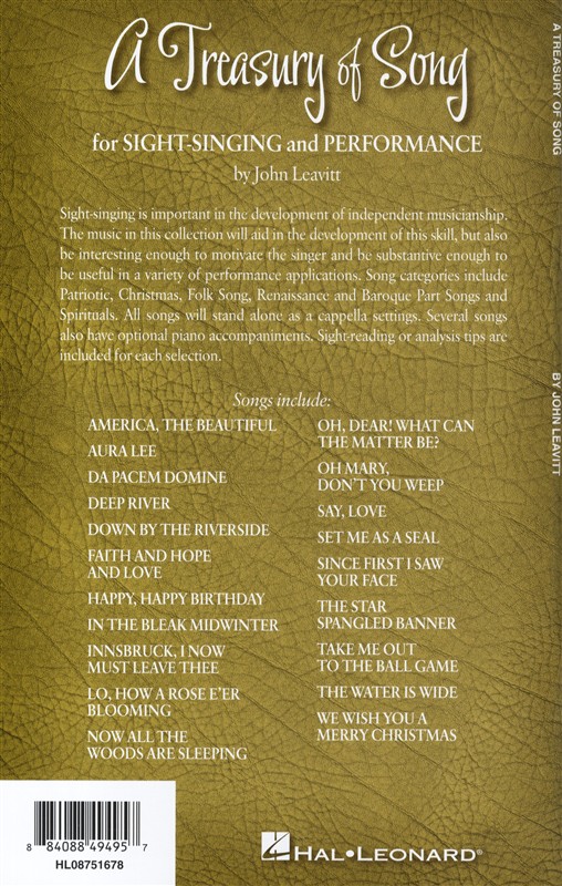 John Leavitt: A Treasury Of Song For Sight-Singing And Performance