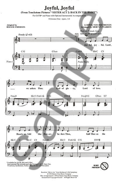 Joyful, Joyful (Sister Act 2: Back In The Habit) - SATB