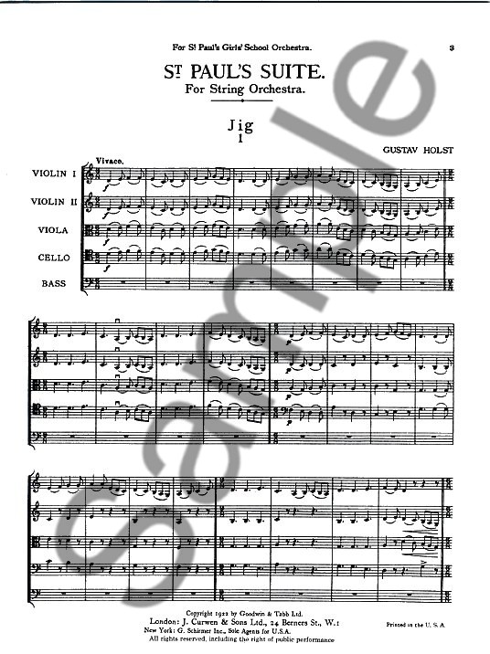 Gustav Holst: St Paul's Suite (Score)