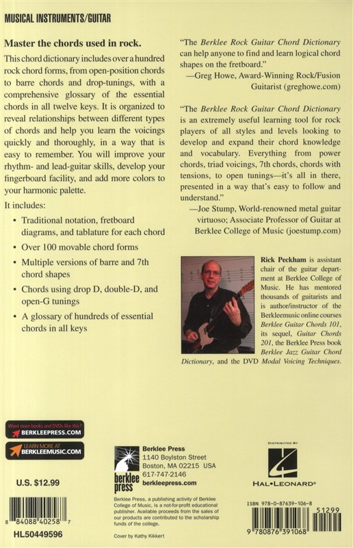 Rick Peckham: Berklee Rock Guitar Chord Dictionary