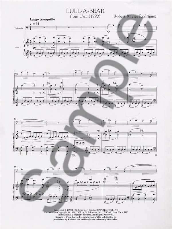 Robert Xavier Rodríguez: Lull-A-Bear for Cello and Piano