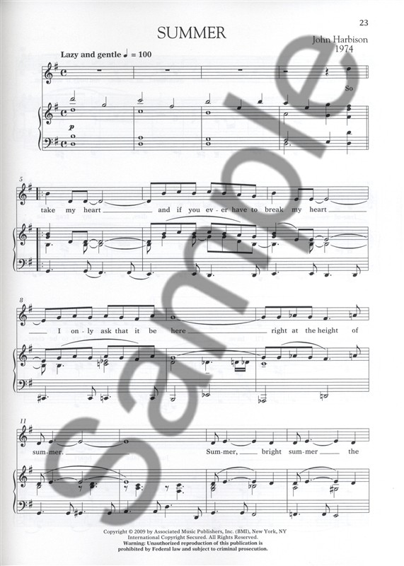 John Harbison: After Hours - Medium Voice/Piano