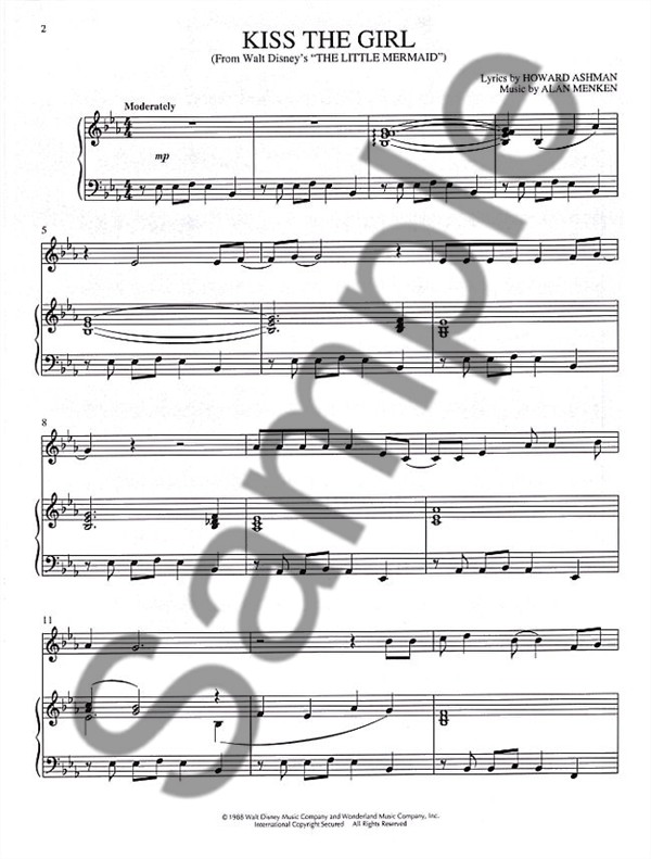 Disney Movie Favorites Instrumental Solo Piano Accompaniment