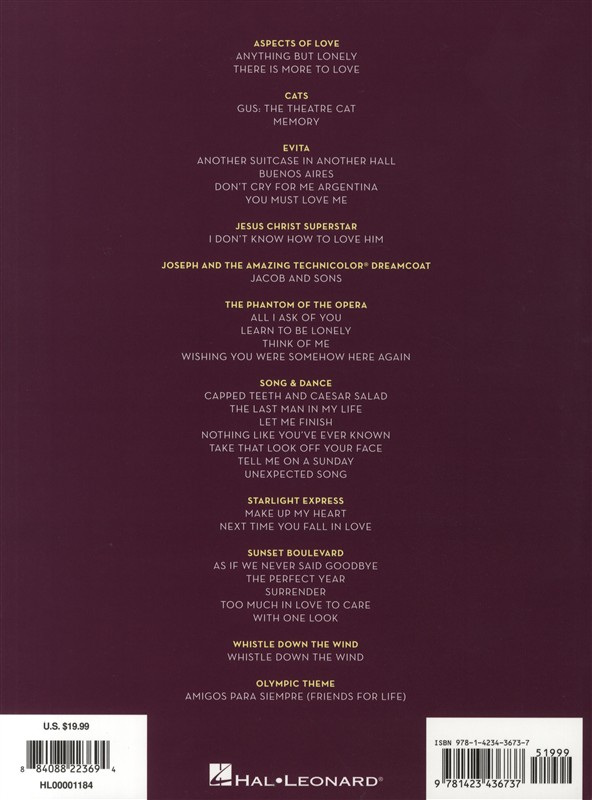 Andrew Lloyd Webber: For Singers - Women's Edition
